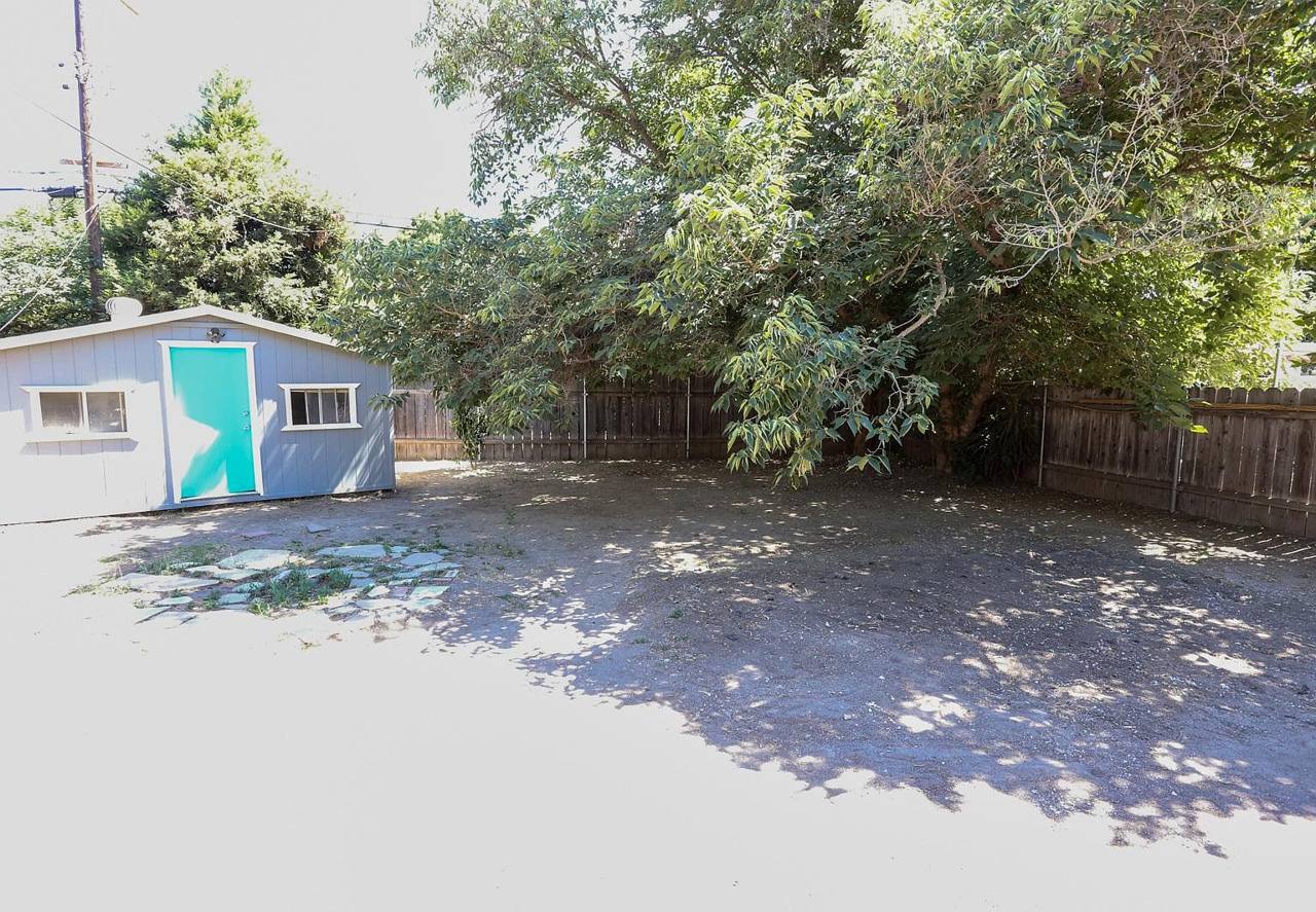 The work shed across the big backyard